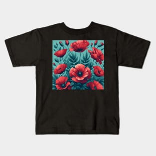 Red Poppy Flower Kids T-Shirt